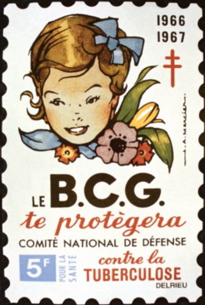 Благотворительная марка (Франция), посвященная противотуберкулезной борьбе со знаком Красного Лотарингского Креста