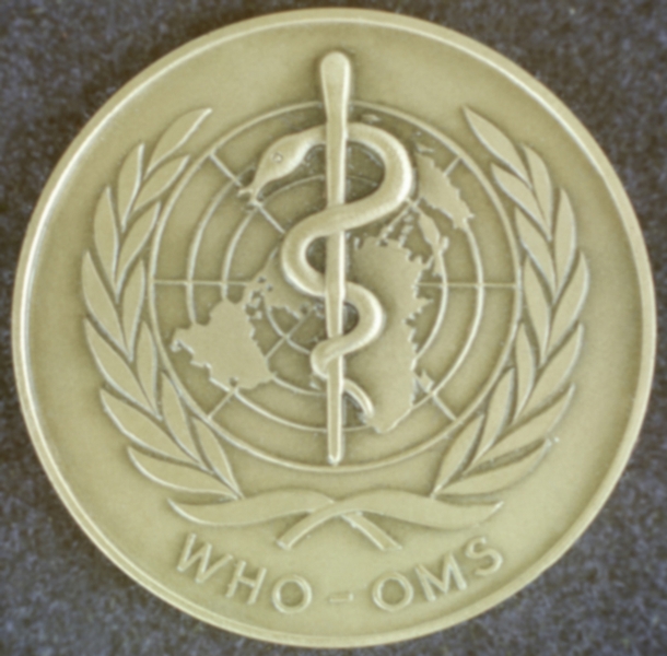 Медаль с эмблемой Всемирной организации здравоохранения