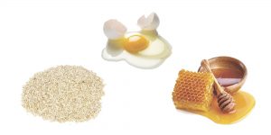 овсяная мука, яйцо и мед