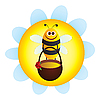 Пчела с медом | Векторный клипарт