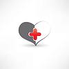 Серый сердце и медицинское крест | Векторный клипарт
