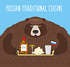 Национальный фольклорный продуктов питания в России. России национальный | Векторный клипарт