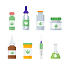 Медицинская марихуана, аптечный набор каннабиса. | Векторный клипарт
